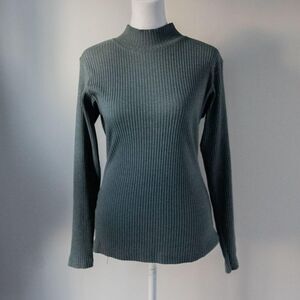 Teal Classic Ribbed long sleeve turtleneck women's sweater